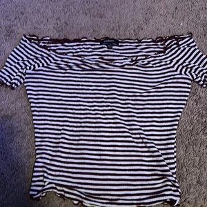 Striped Blouse Off the Shoulder!!